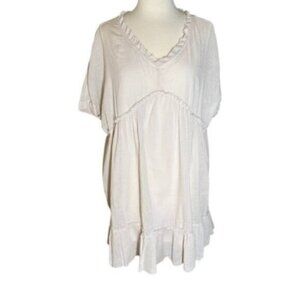 NWT Listicle | Women Cream Short Sleeve Midi Dress Size Medium